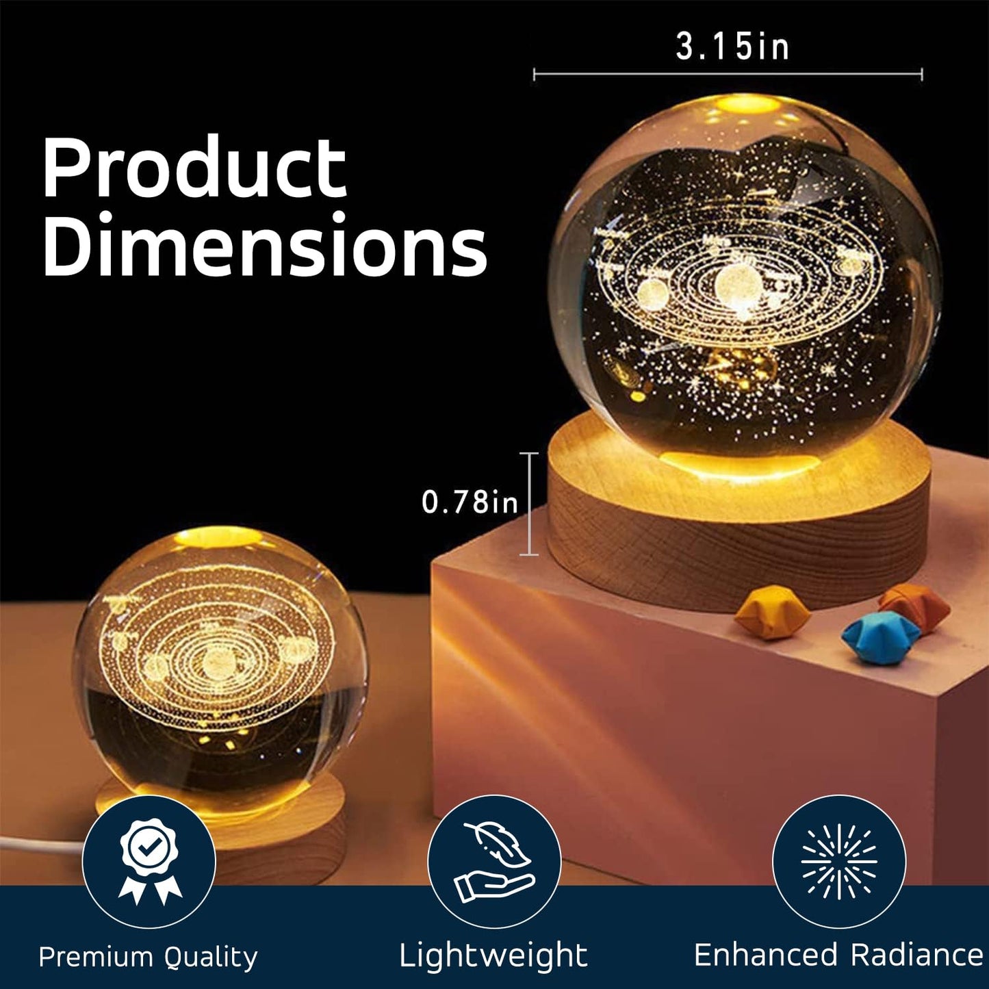 GalaxyGlow™ 3D Crystal Sphere Lamp